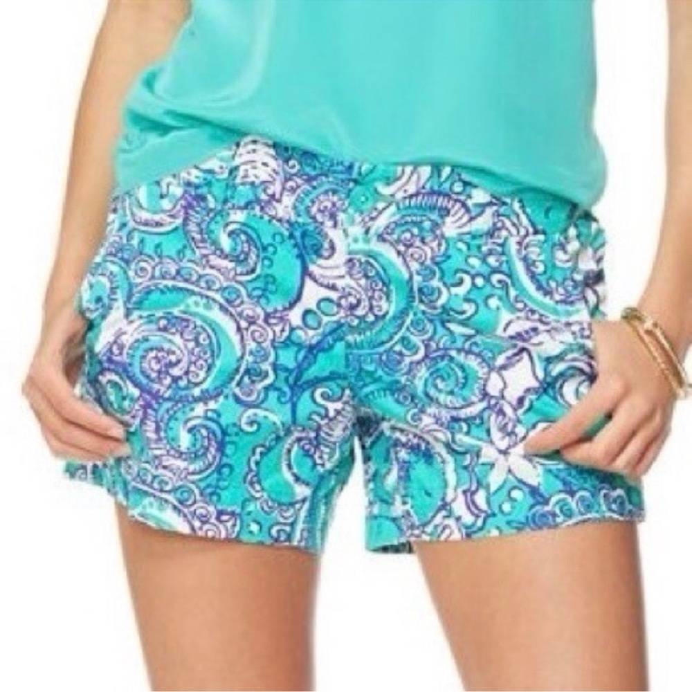Lilly Pulitzer Callahan Shorts Seafoam Montauk Excellent Size 2